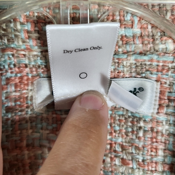 Coldwater Creek pink blue and white tweed blazer women's 12  #903 - Picture 4 of 5